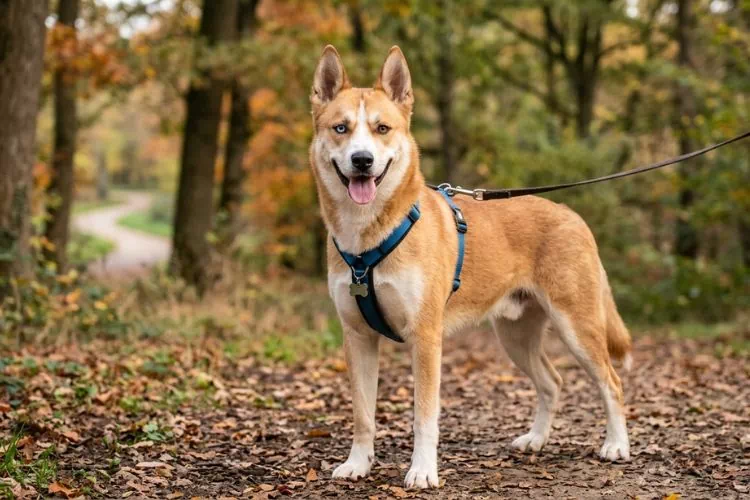Husky croisé avec un staff